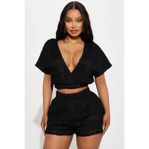 HYFVE Crochet Short Set‎ In Black Size Large
